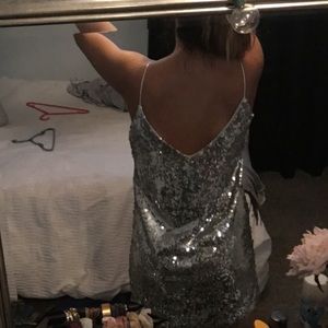 Silver sequin dress